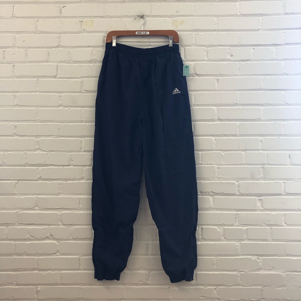 ADIDAS navy water repellant sports wear nylon track pants y2k vintage